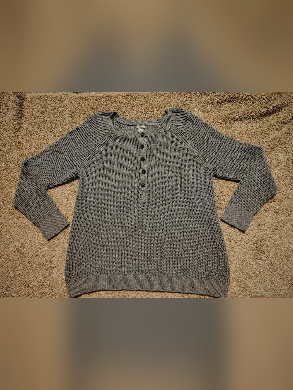 L.L. Bean Women's Grey Knit Cotton  Pullover Sweater Cozy Size XL Swoop Neck